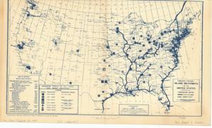 ["The document is a map indicating Commercially Navigable Inland Waterways of the United States Navigation chart (nautical chart; positive blueprint); 10 1/8 x 17 1/8 inches."]