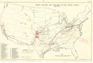 ["The document represents a map item is a natural-gas-pipelines map for the continental United States and features an index of companies, which are plotted on the map. Natural-gas-pipelines map (national; color); 12 1/2 x 19 1/8 inches; Figure 4; Inscribed (right; red, pencil): Big Inch; Inscribed (right; red, pencil): Little Big Inch."]
