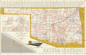 ["The document represents a map official State Highway Map Topographic, road map (gel-lithograph; color); 22 x 34 1/2 inches."]
