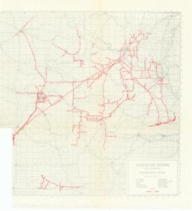 ["The document represents a map item is a natural-gas-pipelines map for the Oklahoma Natural Gas Company and features their pipelines in red with the line diameter. Natural-gas-pipelines map; 16 1/8 x 17 9/16 inches."]