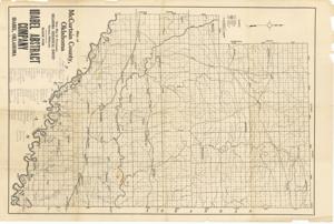 ["Map of McCurtain County, Oklahoma (1915-1949), based on the Oklahoma Geological Survey. Dimensions: 22 x 34."]