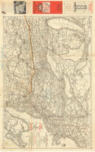 ["The Road Map of the Northeastern States (1915-1949) shows a highway detour to Washington D.C. Dimensions: 25 x 38."]