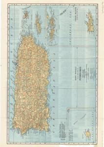 ["This pocket map of Puerto Rico features the Virgin Islands, along with railroads, post offices, political divisions, cities, and towns. Dimensions: 1935-01."]