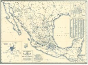 ["Mapa Esquematico De Caminos De La Republica Mexicana (from the 1915-1949 period, specifically 1941-01) is a schematic map of Mexican roads. Dimensions: 21 3/4 x 29 3/4."]