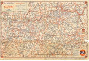 ["Road Map of Kentucky and Tennessee (1931)  12 x 18."]